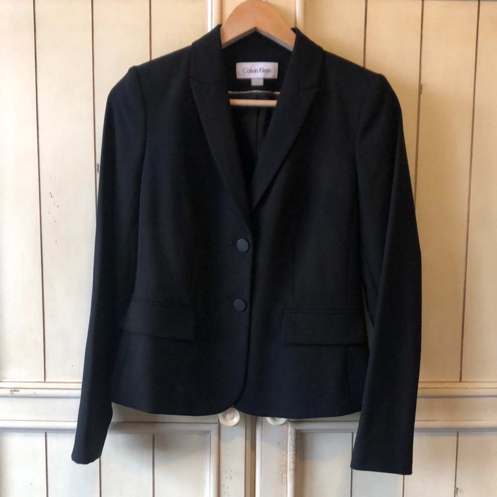 NWOT Calvin Klein Classic Black Blazer Size 4P